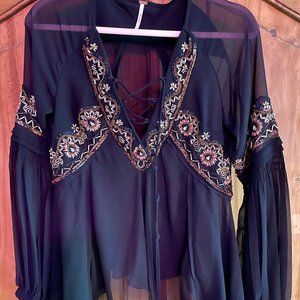 Free People Beaded Blouse